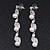 Stunning Bridal Simulated Pearl/Crystal Y-Necklace & Drop Earring Set In Silver Metal - 46cm Length/5cm Extension - view 7