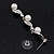 Stunning Bridal Simulated Pearl/Crystal Y-Necklace & Drop Earring Set In Silver Metal - 46cm Length/5cm Extension - view 10