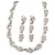 Classic Bridal Simulated Pearl/Crystal Necklace & Drop Earring Set In Silver Metal - 44cm Length/5cm Extension - view 3