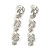 Classic Bridal Simulated Pearl/Crystal Necklace & Drop Earring Set In Silver Metal - 44cm Length/5cm Extension - view 19