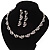 Classic Bridal Simulated Pearl/Crystal Necklace & Drop Earring Set In Silver Metal - 44cm Length/5cm Extension - view 15
