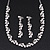 Classic Bridal Simulated Pearl/Crystal Necklace & Drop Earring Set In Silver Metal - 44cm Length/5cm Extension - view 7