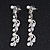 Classic Bridal Simulated Pearl/Crystal Necklace & Drop Earring Set In Silver Metal - 44cm Length/5cm Extension - view 9