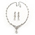 Bridal Swarovski Crystal Bib Necklace & Drop Earrings Set In Silver Plating - 44cm Length/ 5cm Extension - view 13