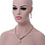 Bridal Swarovski Crystal Bib Necklace & Drop Earrings Set In Silver Plating - 44cm Length/ 5cm Extension - view 3