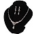 Bridal Swarovski Crystal Bib Necklace & Drop Earrings Set In Silver Plating - 44cm Length/ 5cm Extension - view 11
