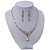 Bridal Swarovski Crystal Bib Necklace & Drop Earrings Set In Silver Plating - 44cm Length/ 5cm Extension - view 12