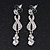 Bridal Swarovski Crystal Bib Necklace & Drop Earrings Set In Silver Plating - 44cm Length/ 5cm Extension - view 5