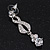 Bridal Swarovski Crystal Bib Necklace & Drop Earrings Set In Silver Plating - 44cm Length/ 5cm Extension - view 7
