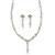 Stunning Bridal Crystal Y-Necklace & Drop Earring Set In Silver Metal - 44cm Length/5cm Extension - view 13