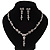Stunning Bridal Crystal Y-Necklace & Drop Earring Set In Silver Metal - 44cm Length/5cm Extension - view 8