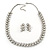 Stunning Bridal Diamante/Simulated Pearl Drop Earring Set In Silver Metal - 46cm Length/7cm Extension - view 8