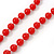 3-Piece Hot Red Acrylic Necklace & Drop Earrings Set - 102cm Length - view 6