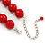 3-Piece Hot Red Acrylic Necklace & Drop Earrings Set - 102cm Length - view 7