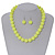 3-Piece Neon Yellow Acrylic Necklace & Drop Earrings Set - 102cm Length - view 4