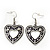 Burn Silver Hammered Charm 'Purple Heart' Necklace & Drop Earrings Set - 38cm Length/6cm Extension - view 4
