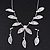 Delicate Bridal Diamante Floral Mesh 'Y'-Necklace & Drop Earrings Set In Silver Plating - 40cm Length/ 4cm Extension - view 2