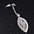 Delicate Bridal Diamante Floral Mesh 'Y'-Necklace & Drop Earrings Set In Silver Plating - 40cm Length/ 4cm Extension - view 8