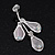 Delicate Bridal Diamante Leaf&Flower Mesh 'Y'-Necklace & Drop Earrings Set In Silver Plating - 38cm Length/ 5cm Extension - view 10