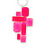 Hot Pink 'Summer Shapes' Necklace & Drop Earrings Set In Matte Silver Plating - 40cm Length/ 7cm Extension - view 3