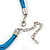 Teal Enamel Square Station Cotton Cords Necklace & Drop Earrings In Rhodium Plating Set - 36cm Length/ 6cm Extension - view 5
