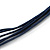 Light Blue Enamel Square Station Cotton Cords Necklace & Drop Earrings In Rhodium Plating Set - 36cm Length/ 6cm Extension - view 6
