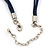 Light Blue Enamel Square Station Cotton Cords Necklace & Drop Earrings In Rhodium Plating Set - 36cm Length/ 6cm Extension - view 7