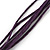 Deep Purple Enamel Square Station Cotton Cords Necklace & Drop Earrings In Rhodium Plating Set - 36cm Length/ 6cm Extension - view 4