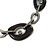 Dark Grey Enamel Oval Geometric Chain Necklace & Drop Earrings Set In Gun Metal Finish - 38cm Length/ 6cm Extension - view 4