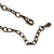 Dark Grey Enamel Oval Geometric Chain Necklace & Drop Earrings Set In Gun Metal Finish - 38cm Length/ 6cm Extension - view 5