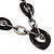 Dark Grey Enamel Oval Geometric Chain Necklace & Drop Earrings Set In Gun Metal Finish - 38cm Length/ 6cm Extension - view 6