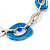 Light Blue Enamel Oval Geometric Chain Necklace & Drop Earrings Set In Rhodium Plating - 38cm Length/ 6cm Extension - view 3