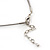 Grey Enamel Diamante 'Flower' Wire Necklace & Drop Earrings Set In Silver Plating - 38cm Length/ 5cm Extension - view 6
