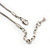 Pink/ Cream Enamel Square Tassel Pendant & Drop Earrings Set In Rhodium Plating - 38cm Length/ 5cm Extension - view 4