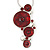 Burgundy Enamel 'Floral Circles' Pendant With Silver Tone Snake Chain & Drop Earrings Set - 36cm Length/ 6cm Extension - view 3