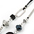Long Black Resin Nugget Tassel Necklace and Earring Set In Silver Tone - 64cm Length (5cm extension) - view 8