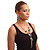 Long Green Resin Nugget Tassel Necklace and Earring Set In Silver Tone - 78cm Length (5cm extension) - view 5