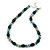 Green/Teal Glass/Crystal Bead Necklace, Flex Bracelet & Drop Earrings Set In Silver Plating - 44cm Length/ 5cm Extension - view 2