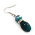 Green/Teal Glass/Crystal Bead Necklace, Flex Bracelet & Drop Earrings Set In Silver Plating - 44cm Length/ 5cm Extension - view 7