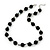 Black/Transparent Simulated Glass Pearl Necklace & Bracelet Set In Silver Plating - 38cm Length/ 4cm Extension - view 2