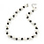White/Black Simulated Glass Pearl Necklace & Bracelet Set In Silver Plating - 38cm Length/ 4cm Extension - view 7