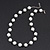 White/Black Simulated Glass Pearl Necklace & Bracelet Set In Silver Plating - 38cm Length/ 4cm Extension - view 3