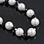 White/Black Simulated Glass Pearl Necklace & Bracelet Set In Silver Plating - 38cm Length/ 4cm Extension - view 8