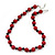 Red/Black Glass Pearl Necklace & Bracelet Set In Silver Plating - 38cm Length/ 4cm Extension - view 4