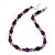 Purple Glass/Crystal Bead Necklace, Flex Bracelet & Drop Earrings Set In Silver Plating - 44cm Length/ 5cm Extension - view 2