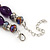 Purple Glass/Crystal Bead Necklace, Flex Bracelet & Drop Earrings Set In Silver Plating - 44cm Length/ 5cm Extension - view 4