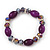 Purple Glass/Crystal Bead Necklace, Flex Bracelet & Drop Earrings Set In Silver Plating - 44cm Length/ 5cm Extension - view 5