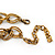 Vintage Diamante Flower Choker Necklace & Drop Earring In Antique Gold Metal - 34cm Length/7cm Extension - view 7