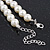 White Simulated Glass Pearl Bead Necklace, Flex Bracelet & Drop Earrings Set With Diamante Rings & Black Beads - 38cm Length/ 6cm Extension - view 6