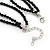 Jet Black Multistrand Faceted Glass Crystal Necklace & Drop Earrings Set In Silver Plating - 44cm Length/ 6cm Extender - view 5
